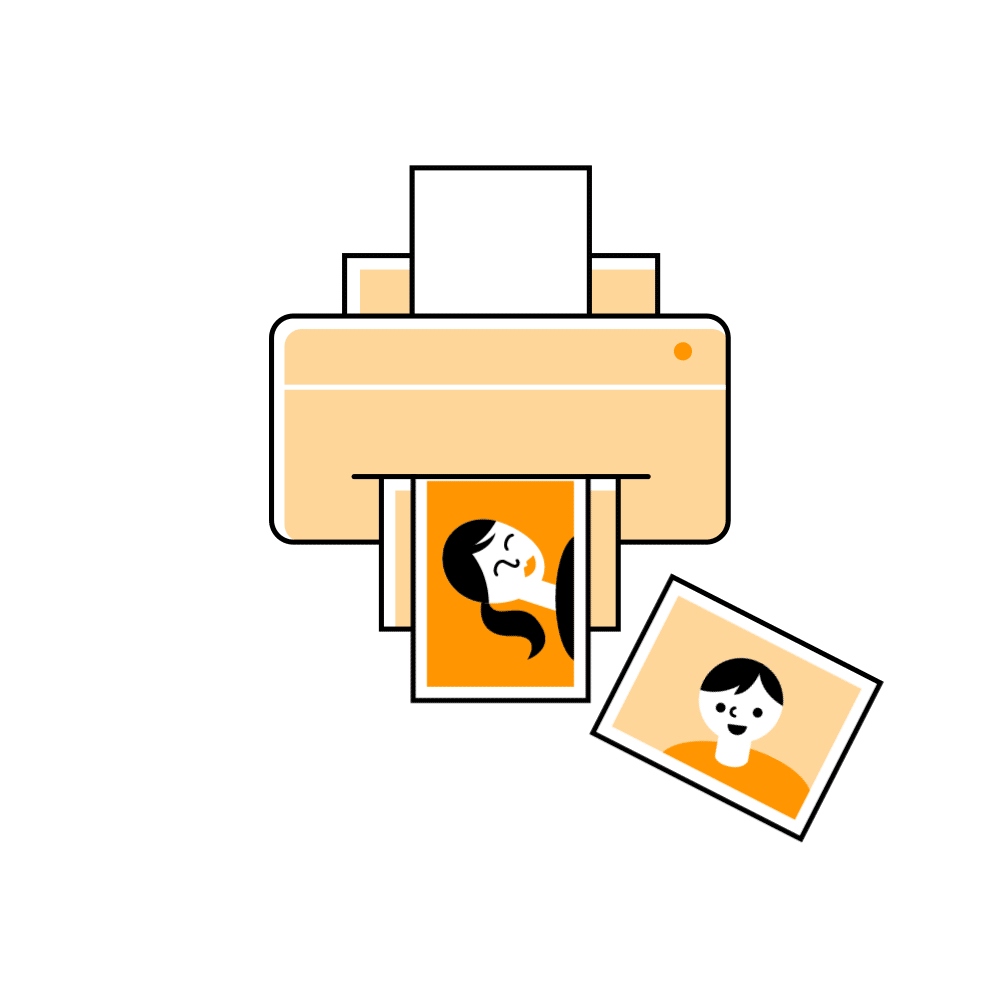 Fotos que se están imprimiendo para su entrega